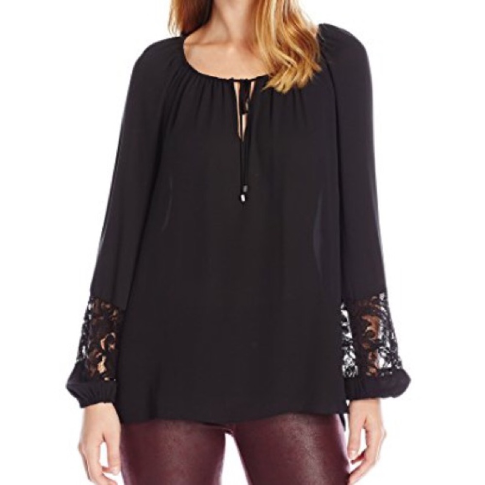 Tahari Essex Keyhole Blouse